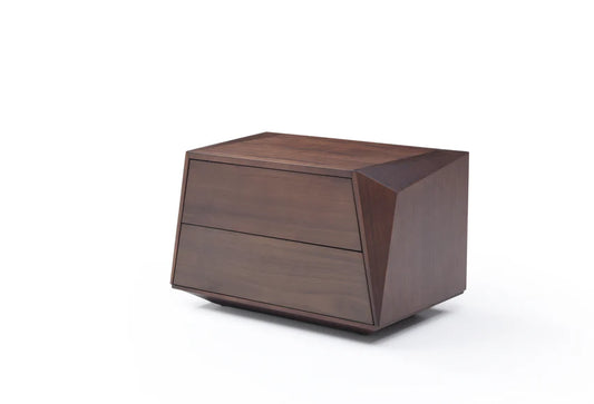 Walnut Abstract Bedside Tables